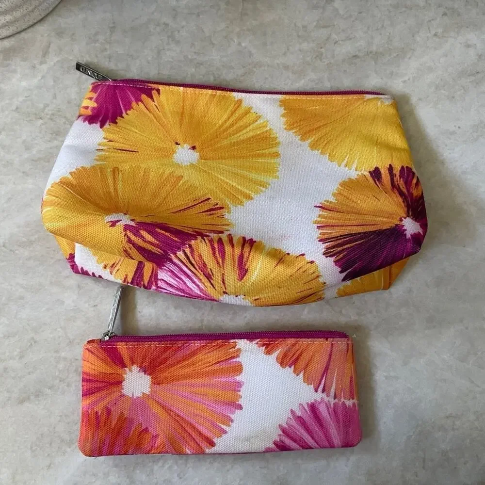Set of 2 Clinique lulu dk collab cosmetic pouches